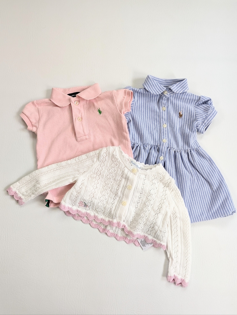 Lot Ralph Lauren Gilrs 12 Months Clothing Pointelle Cardingan Polo Shirt & Dress